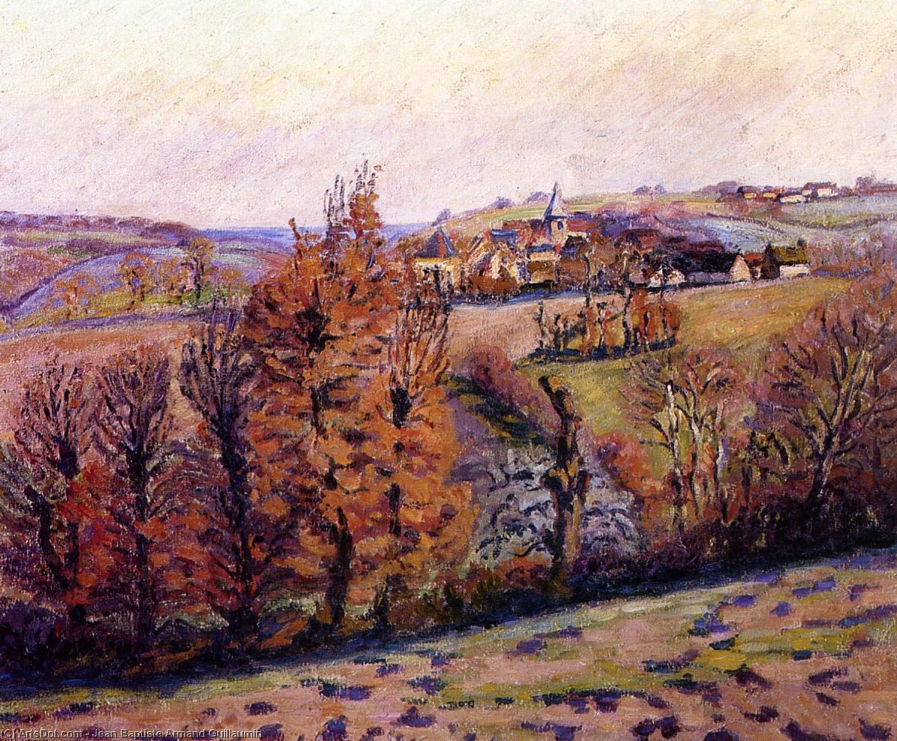 WikiOO.org - Εγκυκλοπαίδεια Καλών Τεχνών - Ζωγραφική, έργα τέχνης Jean Baptiste Armand Guillaumin - The Village of Crozant