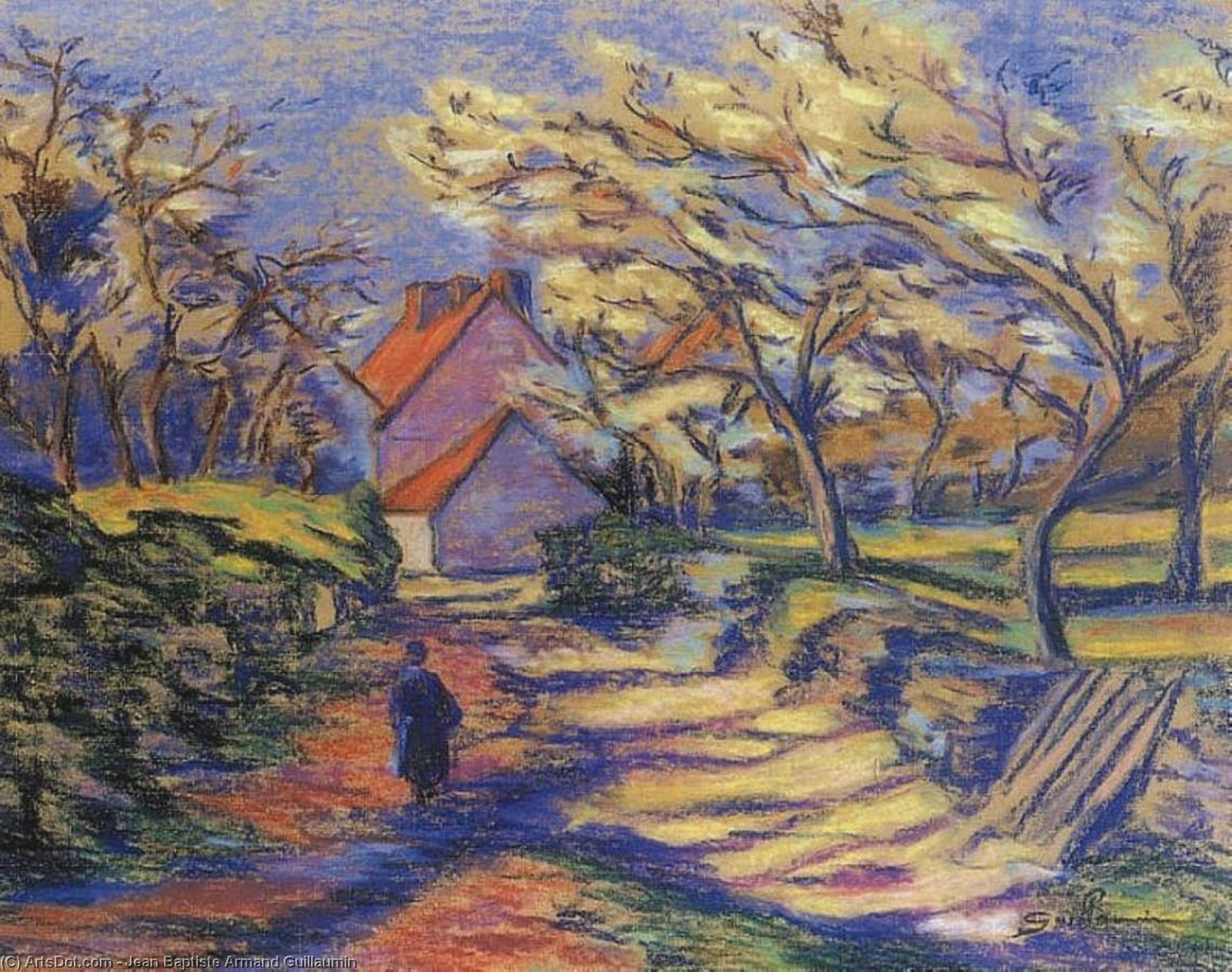 Wikioo.org - The Encyclopedia of Fine Arts - Painting, Artwork by Jean Baptiste Armand Guillaumin - Village Street