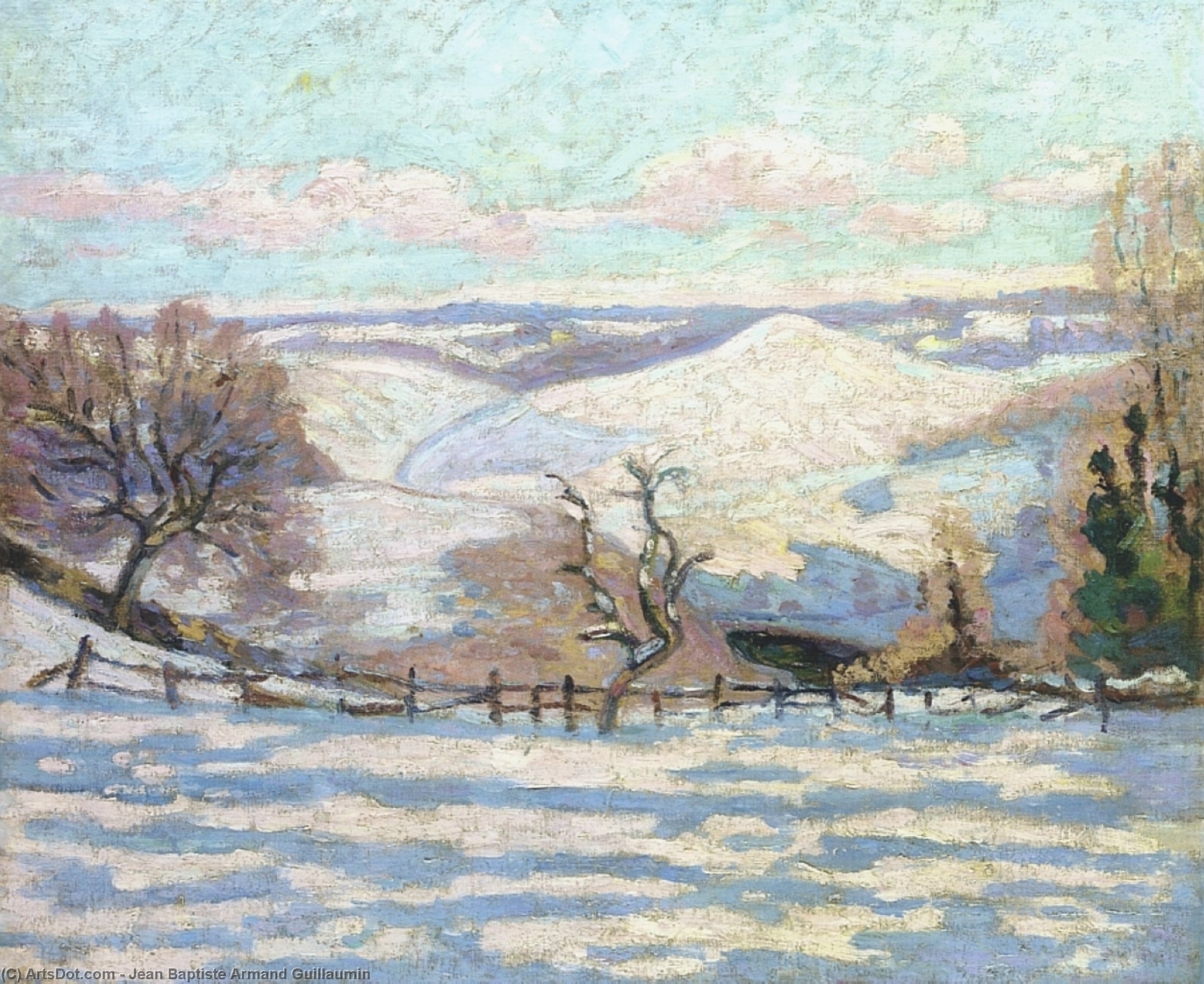 Wikioo.org - The Encyclopedia of Fine Arts - Painting, Artwork by Jean Baptiste Armand Guillaumin - White Frost at Puy Barriou, Crozant