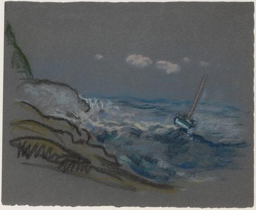 Wikioo.org - สารานุกรมวิจิตรศิลป์ - จิตรกรรม Arthur Bowen Davies - Boat in Distress