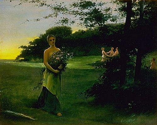 WikiOO.org - Encyclopedia of Fine Arts - Maleri, Artwork Arthur Bowen Davies - Juno and the Three Graces