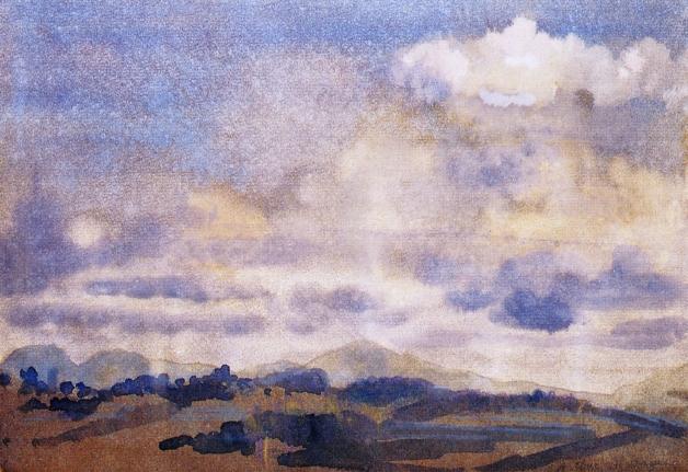Wikioo.org - The Encyclopedia of Fine Arts - Painting, Artwork by Arthur Bowen Davies - Mountain Landscape