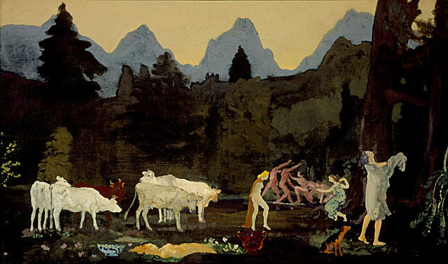 Wikioo.org – L'Enciclopedia delle Belle Arti - Pittura, Opere di Arthur Bowen Davies - Dells pastorali e Peaks