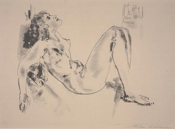 WikiOO.org - Encyclopedia of Fine Arts - Maalaus, taideteos Arthur Bowen Davies - Reclining Nude