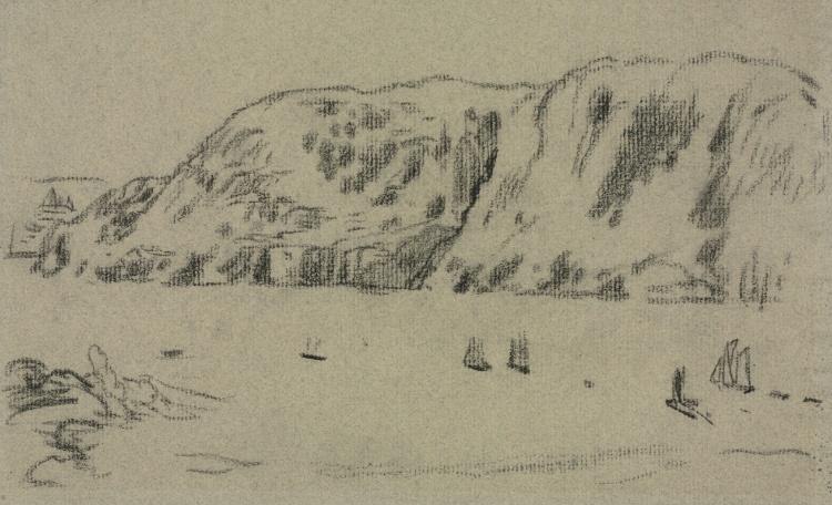 Wikioo.org - สารานุกรมวิจิตรศิลป์ - จิตรกรรม Arthur Bowen Davies - Sailboats in a Cove