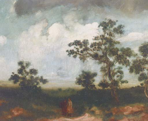 Wikioo.org - สารานุกรมวิจิตรศิลป์ - จิตรกรรม Arthur Bowen Davies - Shadows falling in a landscape