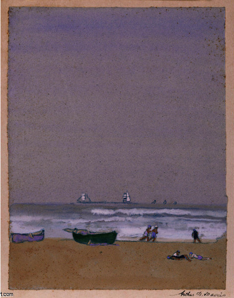 WikiOO.org - Encyclopedia of Fine Arts - Maleri, Artwork Arthur Bowen Davies - The Riviera