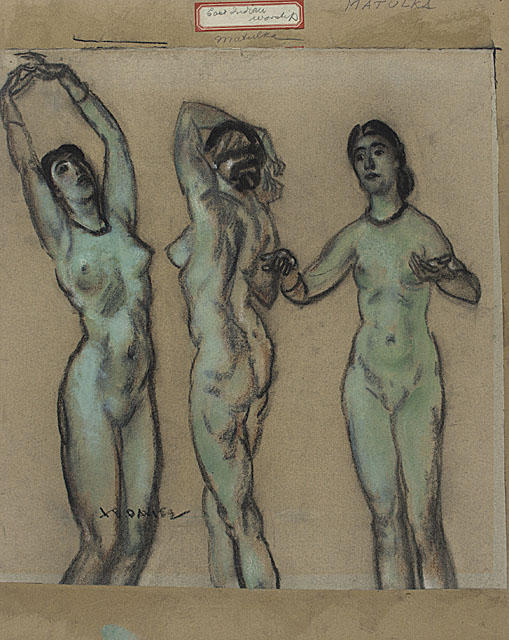 Wikioo.org - The Encyclopedia of Fine Arts - Painting, Artwork by Arthur Bowen Davies - The Three Graces (East Indian Worship)