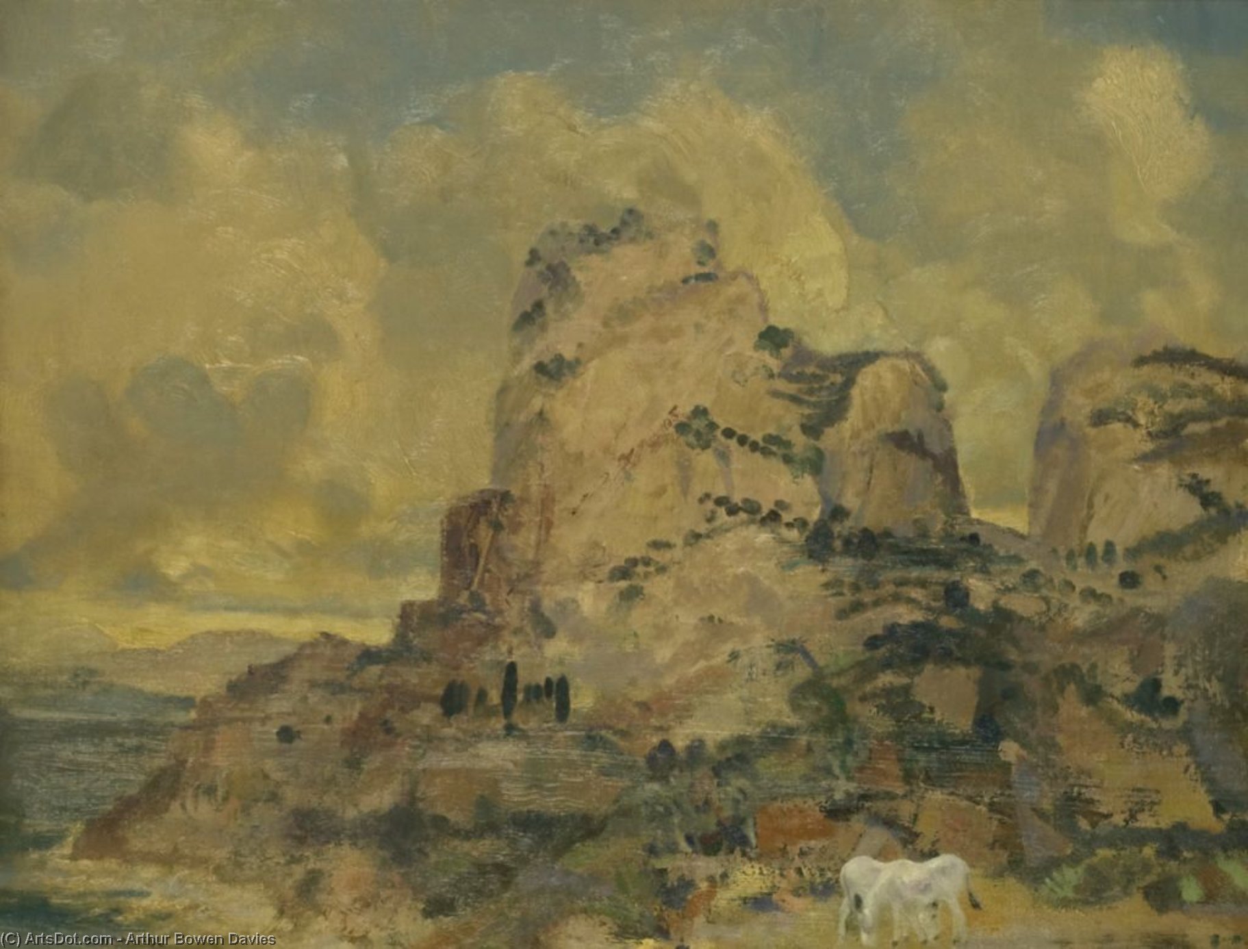 Wikioo.org - The Encyclopedia of Fine Arts - Painting, Artwork by Arthur Bowen Davies - Towered Earth