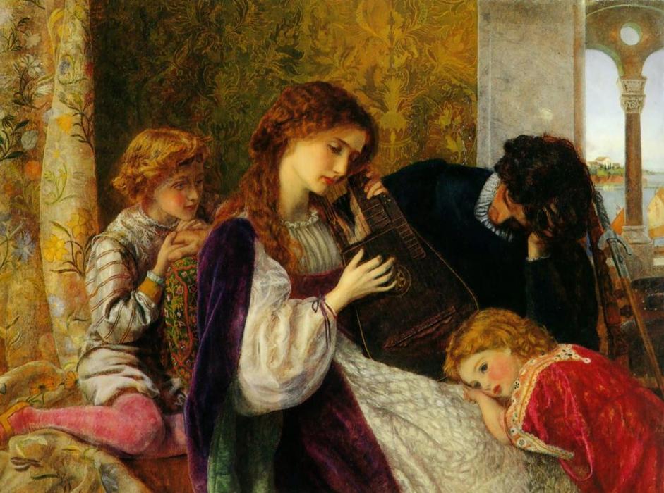 Wikioo.org - The Encyclopedia of Fine Arts - Painting, Artwork by Arthur Hughes - A Music Party