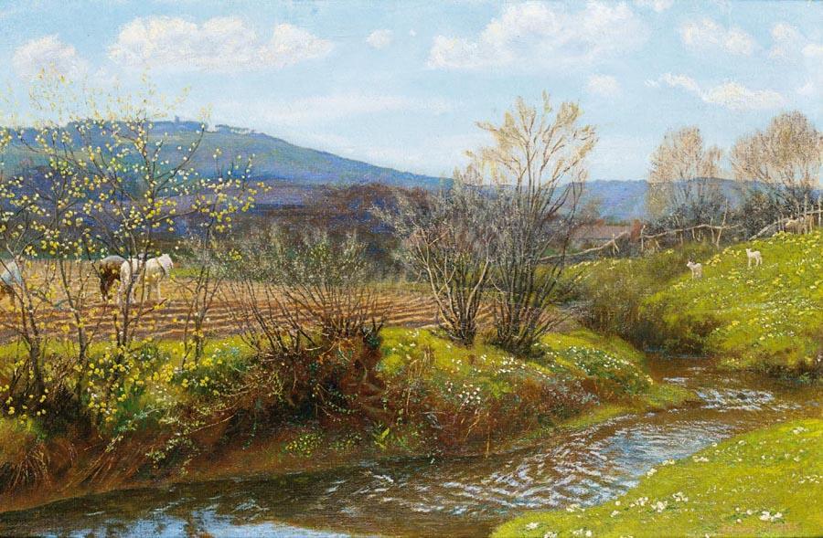 Wikioo.org - The Encyclopedia of Fine Arts - Painting, Artwork by Arthur Hughes - A Spring Afternoon