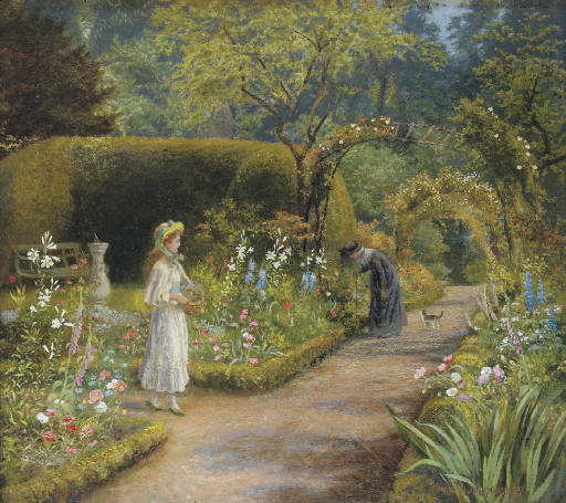 Wikioo.org - The Encyclopedia of Fine Arts - Painting, Artwork by Arthur Hughes - A Visit to Grandmother