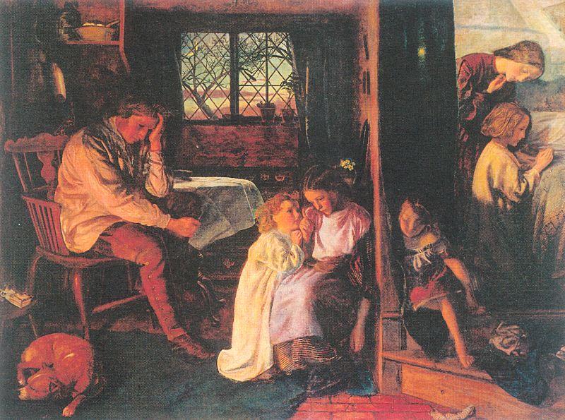 Wikioo.org - สารานุกรมวิจิตรศิลป์ - จิตรกรรม Arthur Hughes - Bedtime