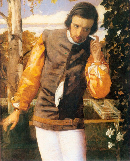Wikioo.org - The Encyclopedia of Fine Arts - Painting, Artwork by Arthur Hughes - Benedick in the Arbor