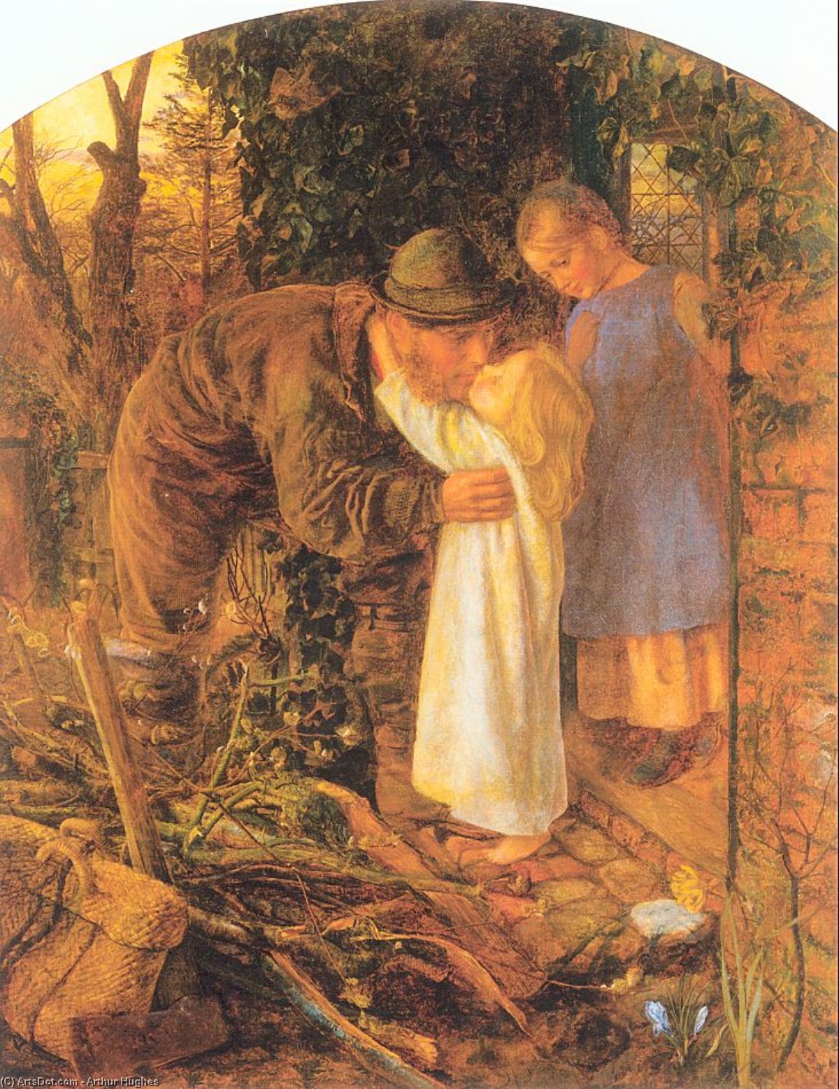 Wikioo.org - The Encyclopedia of Fine Arts - Painting, Artwork by Arthur Hughes - Home from Work