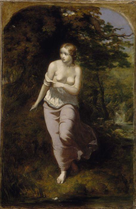 Wikioo.org - The Encyclopedia of Fine Arts - Painting, Artwork by Arthur Hughes - Musidora Bathing