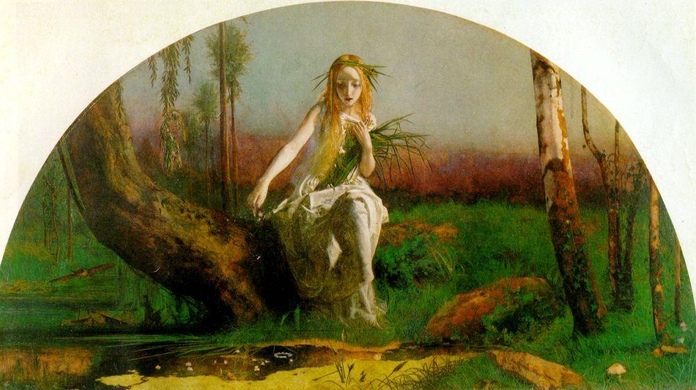 Wikioo.org - The Encyclopedia of Fine Arts - Painting, Artwork by Arthur Hughes - Ophelia