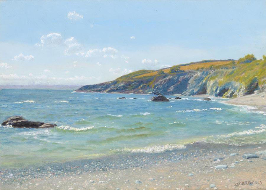 WikiOO.org - Encyclopedia of Fine Arts - Maalaus, taideteos Arthur Hughes - Perran Point, Cornwall