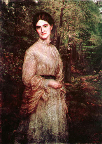 Wikoo.org - موسوعة الفنون الجميلة - اللوحة، العمل الفني Arthur Hughes - Portrait of Ellen Dana Conway