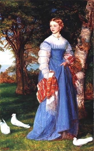 WikiOO.org – 美術百科全書 - 繪畫，作品 Arthur Hughes - 路易莎的肖像詹纳夫人