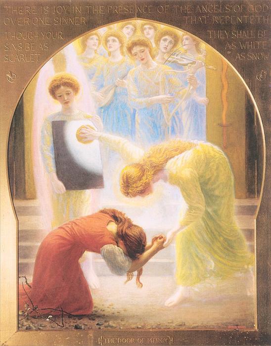 Wikioo.org - The Encyclopedia of Fine Arts - Painting, Artwork by Arthur Hughes - The Door of Mercy