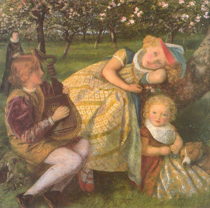 Wikioo.org - The Encyclopedia of Fine Arts - Painting, Artwork by Arthur Hughes - The King's Orchard (study)