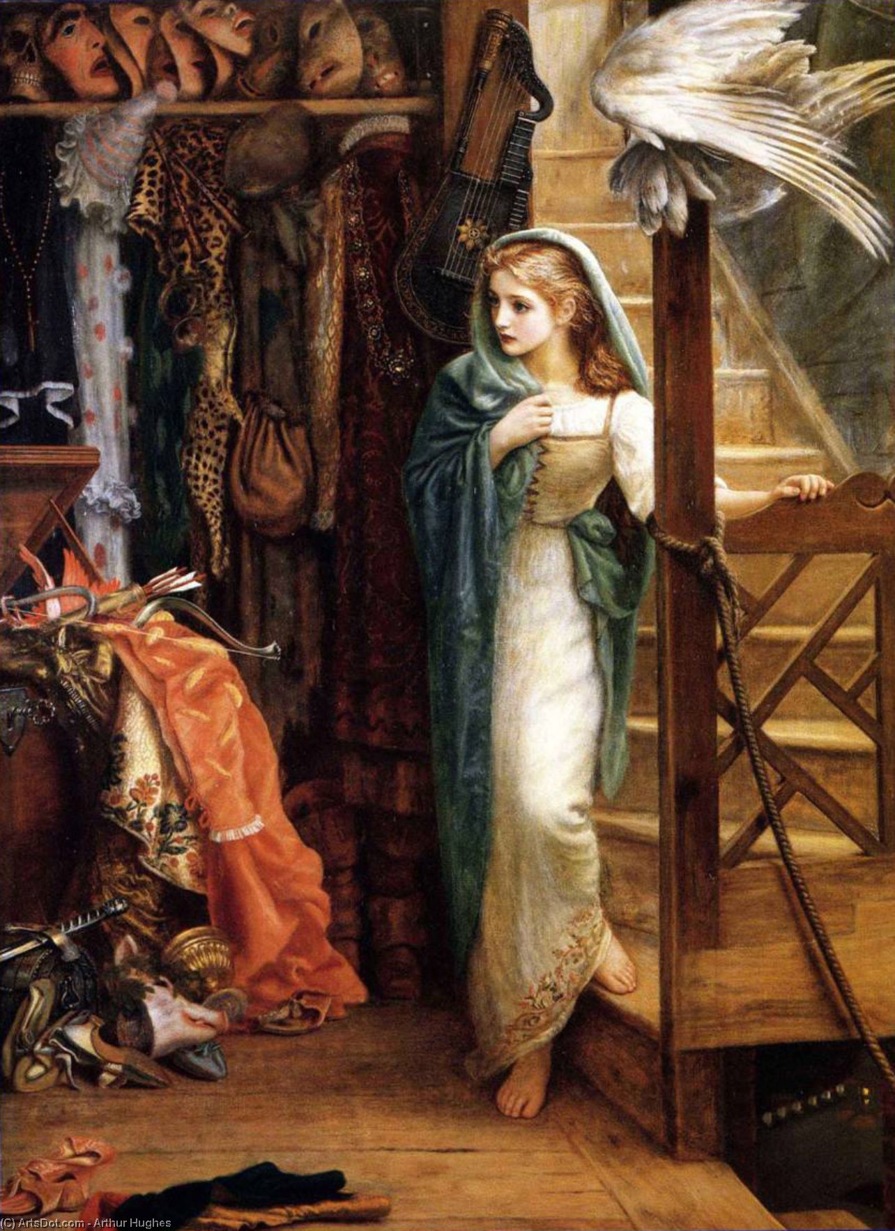 Wikioo.org - The Encyclopedia of Fine Arts - Painting, Artwork by Arthur Hughes - The Property Room