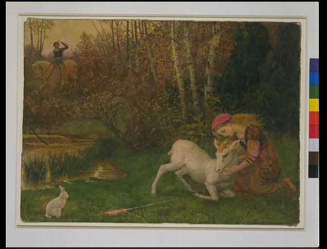 Wikioo.org - The Encyclopedia of Fine Arts - Painting, Artwork by Arthur Hughes - The White Hind