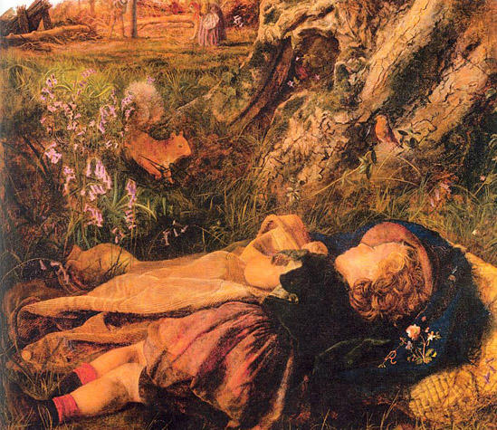 Wikioo.org – L'Enciclopedia delle Belle Arti - Pittura, Opere di Arthur Hughes - Bambino del Woodman
