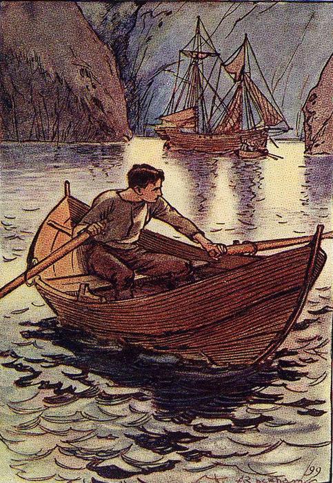 Wikioo.org - The Encyclopedia of Fine Arts - Painting, Artwork by Arthur Rackham - And that vessel, he knew, was the pirate schooner