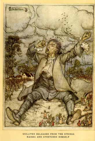 Wikioo.org - Bách khoa toàn thư về mỹ thuật - Vẽ tranh, Tác phẩm nghệ thuật Arthur Rackham - Gulliver 1