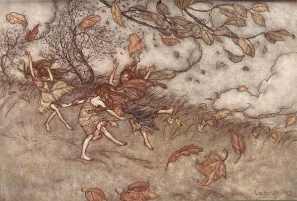 WikiOO.org - אנציקלופדיה לאמנויות יפות - ציור, יצירות אמנות Arthur Rackham - Leaves