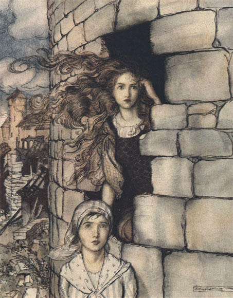 WikiOO.org - אנציקלופדיה לאמנויות יפות - ציור, יצירות אמנות Arthur Rackham - Maid Maleen
