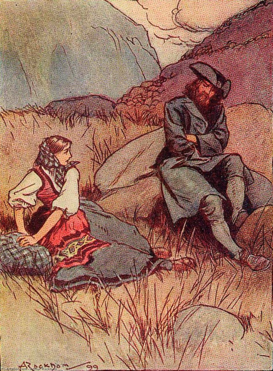 Wikioo.org - The Encyclopedia of Fine Arts - Painting, Artwork by Arthur Rackham - No other than the Mountain-Demon