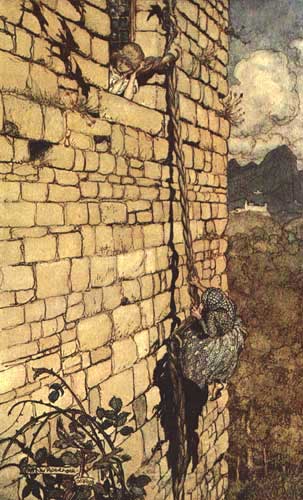 WikiOO.org - Енциклопедія образотворчого мистецтва - Живопис, Картини
 Arthur Rackham - Rapunzel 2