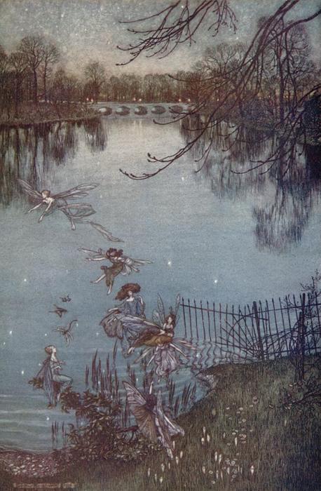 Wikioo.org – L'Enciclopedia delle Belle Arti - Pittura, Opere di Arthur Rackham - Serpentine Lake