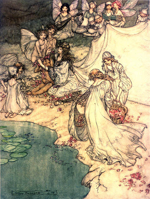 Wikioo.org - The Encyclopedia of Fine Arts - Painting, Artwork by Arthur Rackham - So Sweet A Changling