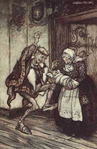 Wikioo.org - The Encyclopedia of Fine Arts - Painting, Artwork by Arthur Rackham - The King could not contain himself for joy