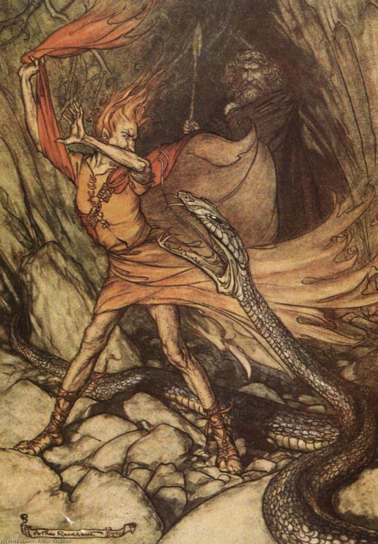 WikiOO.org - Encyclopedia of Fine Arts - Maalaus, taideteos Arthur Rackham - The ring of the nibelung 12