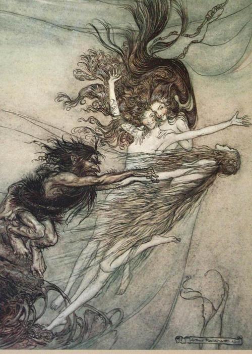 Wikioo.org - The Encyclopedia of Fine Arts - Painting, Artwork by Arthur Rackham - The ring of the nibelung 2