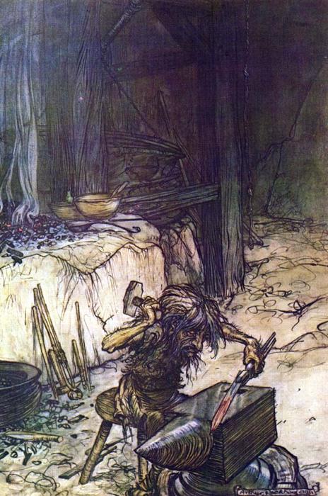 WikiOO.org - Енциклопедія образотворчого мистецтва - Живопис, Картини
 Arthur Rackham - The ring of the nibelung 35