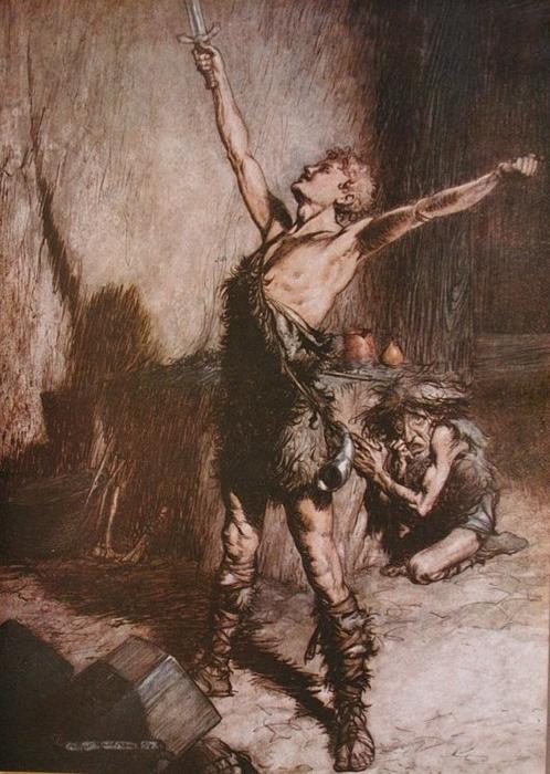 WikiOO.org - Encyclopedia of Fine Arts - Lukisan, Artwork Arthur Rackham - The ring of the nibelung 43