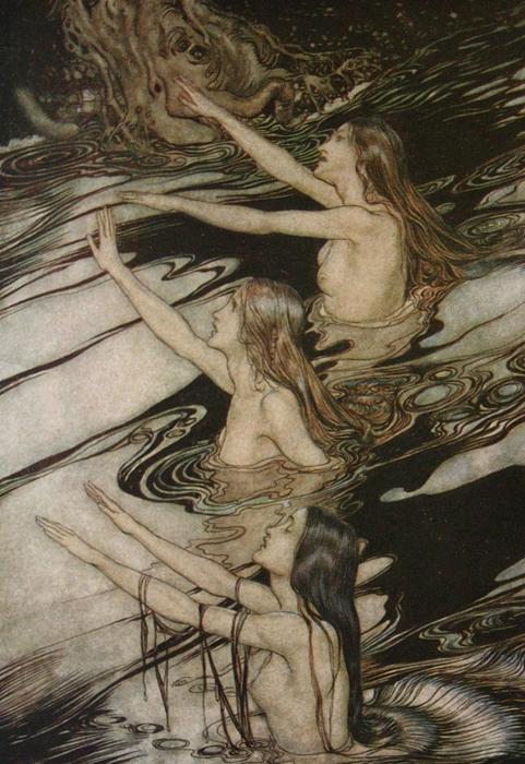 WikiOO.org - Encyclopedia of Fine Arts - Schilderen, Artwork Arthur Rackham - The ring of the nibelung 61