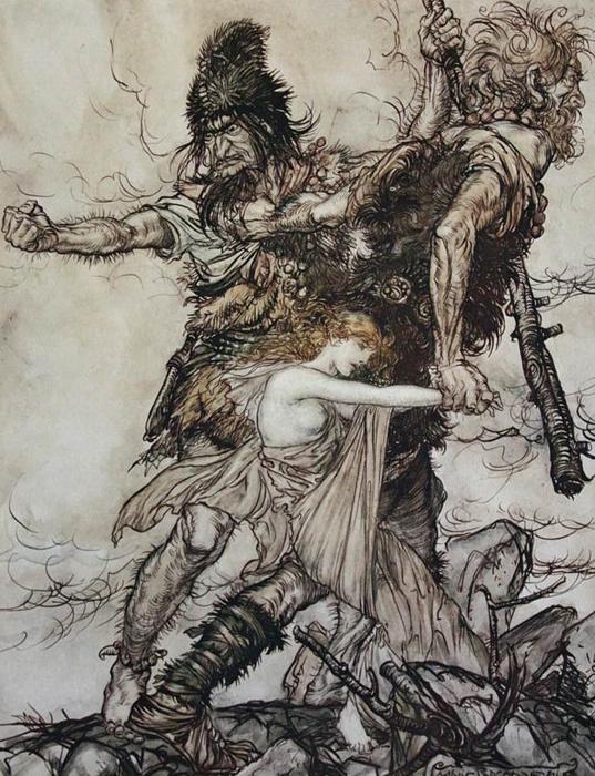 Wikioo.org - The Encyclopedia of Fine Arts - Painting, Artwork by Arthur Rackham - The ring of the nibelung 7