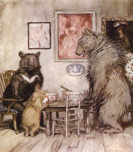 Wikioo.org - The Encyclopedia of Fine Arts - Painting, Artwork by Arthur Rackham - The Story of the Three Bears