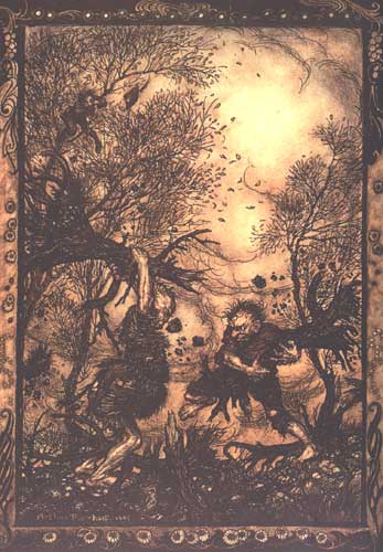 WikiOO.org - Енциклопедія образотворчого мистецтва - Живопис, Картини
 Arthur Rackham - The Valiant Little Tailor