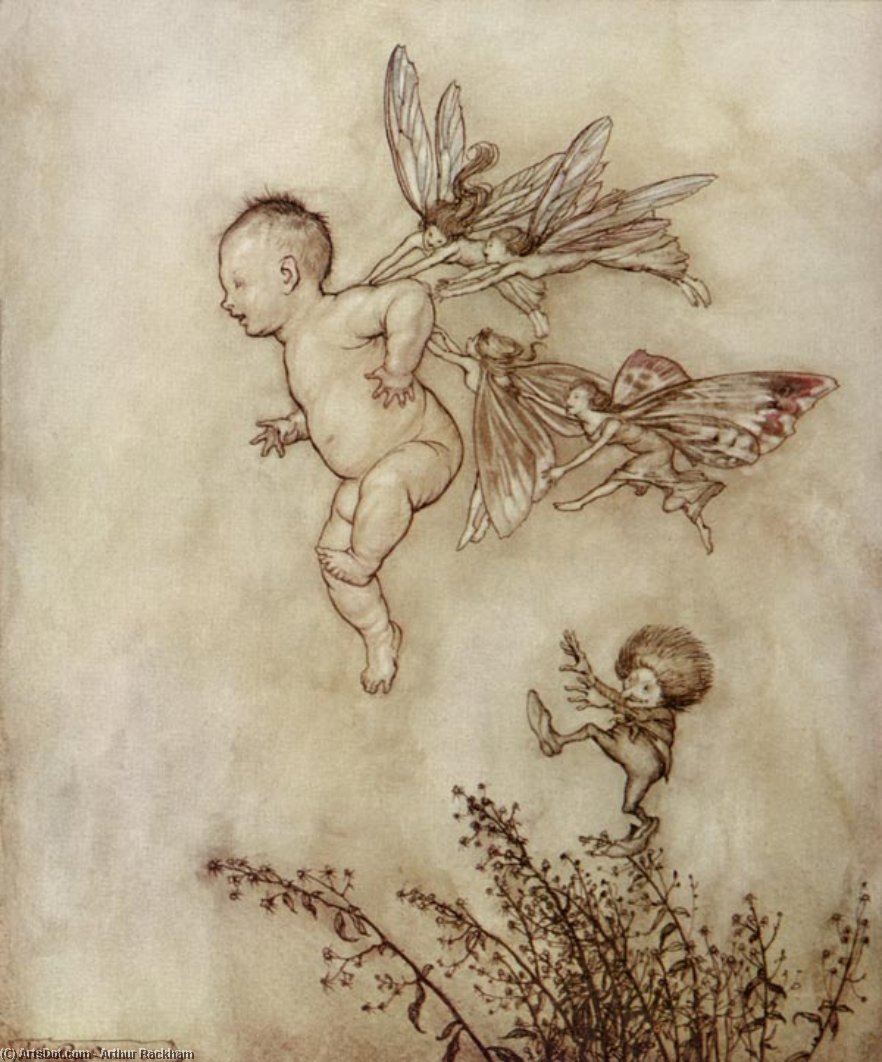 Wikioo.org - The Encyclopedia of Fine Arts - Painting, Artwork by Arthur Rackham - They would all tickle him