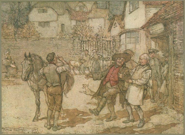 Wikioo.org - The Encyclopedia of Fine Arts - Painting, Artwork by Arthur Rackham - When a score of ewes had brought in a remarkable profit