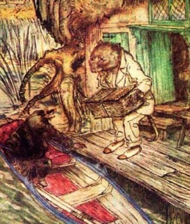 Wikioo.org – L'Enciclopedia delle Belle Arti - Pittura, Opere di Arthur Rackham - vento nel `willows` 1