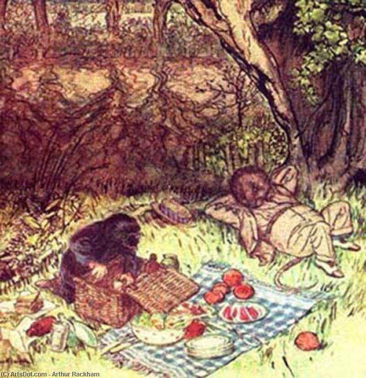 Wikioo.org - The Encyclopedia of Fine Arts - Painting, Artwork by Arthur Rackham - Wind in the Willows 2